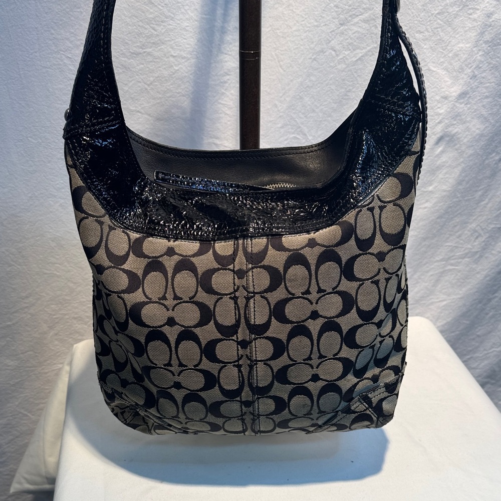 Coach Black and Gray Signature Crossbody Bag - Picture 3 of 13